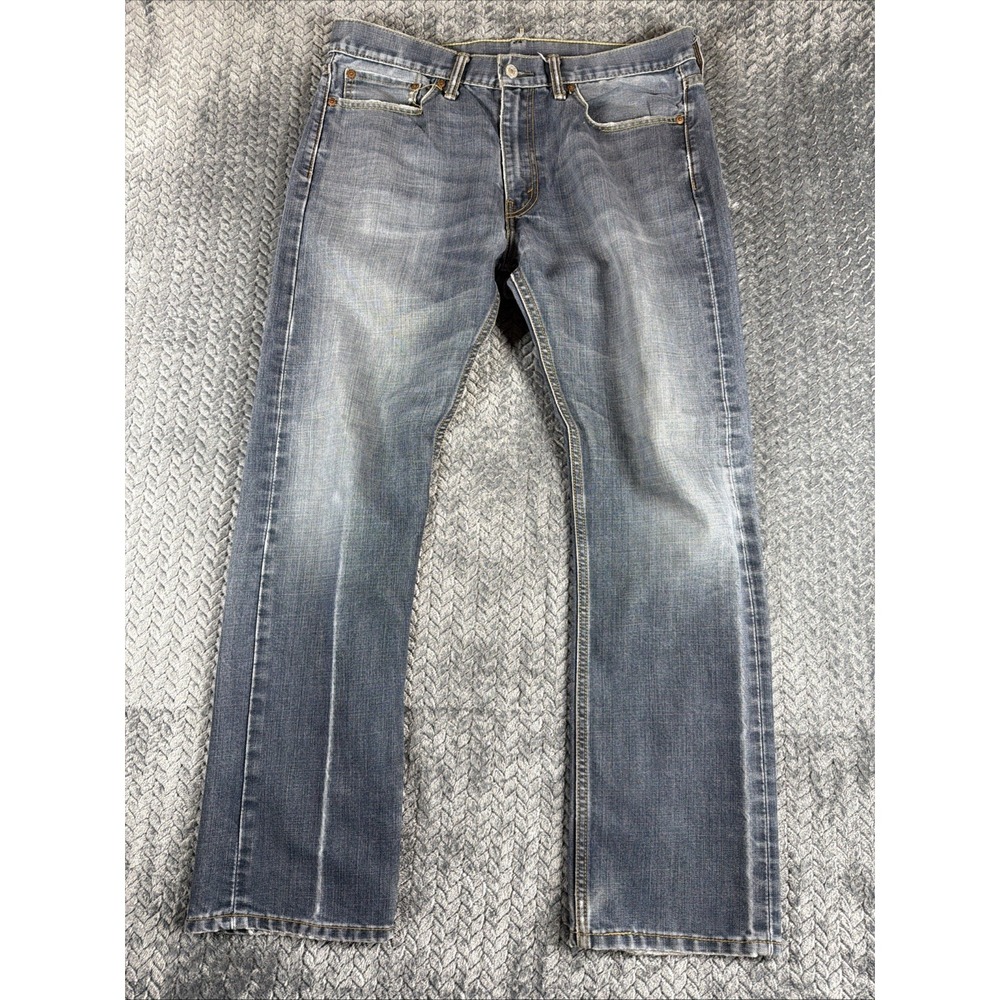 Levis Jeans Mens 34x30 Blue 513 Slim Straight American Stretch Dark Wash Denim